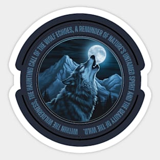 Howling Wolf Full Moon Sticker